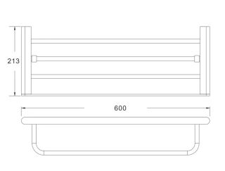 Полка для полотенец Rose RG1708 60см хром